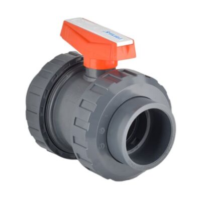 شیر توپی مهره دار دو سر چسب UPVC 90